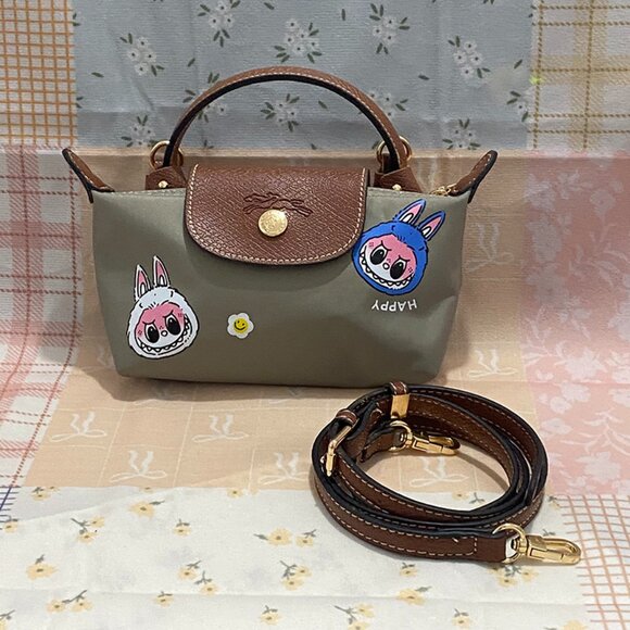 Longchamp Turtle Dove Gray Mini Tote Bag, Classic Dumpling Shape - Picture 1 of 7